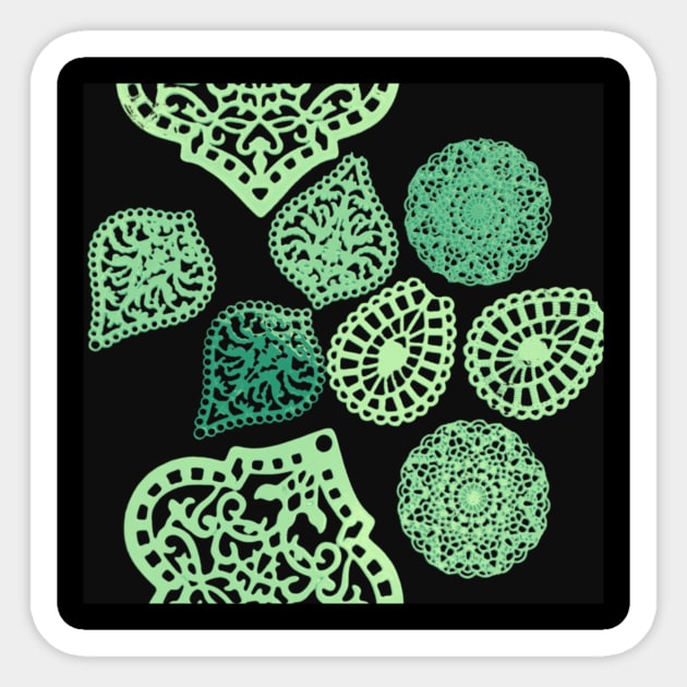 Mint green lace Sticker by happygreen